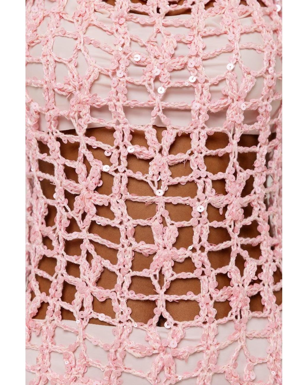 Andreeva Pink Vanilla Handmade Maxi Crochet Dress