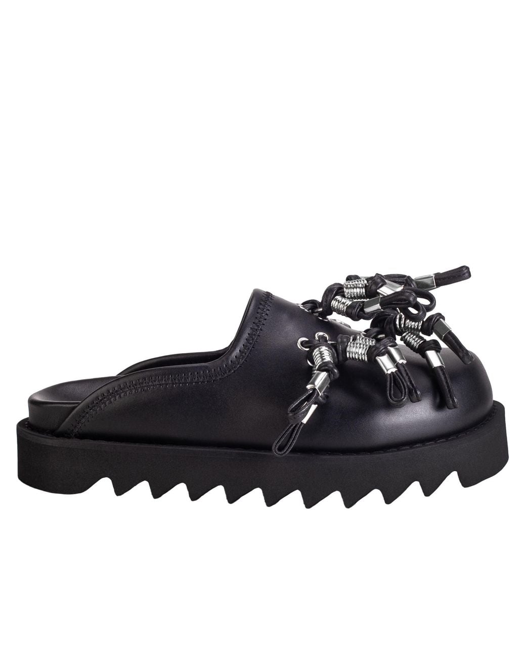 Toga Blue Industrial Tassel Platform Mules – Leather