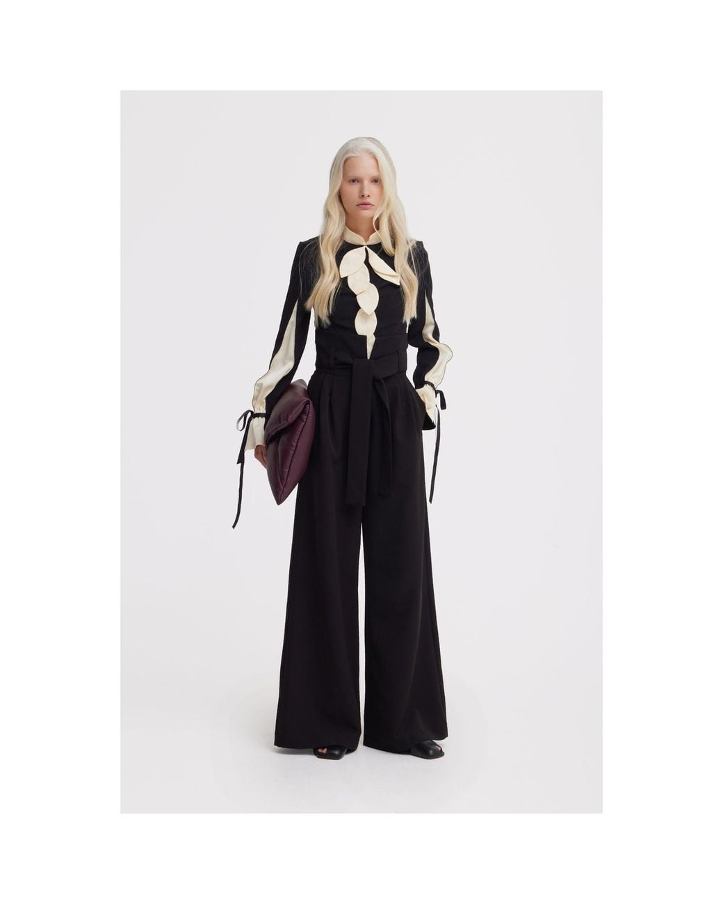 Julia Allert Black Elegant Fitted Blouse