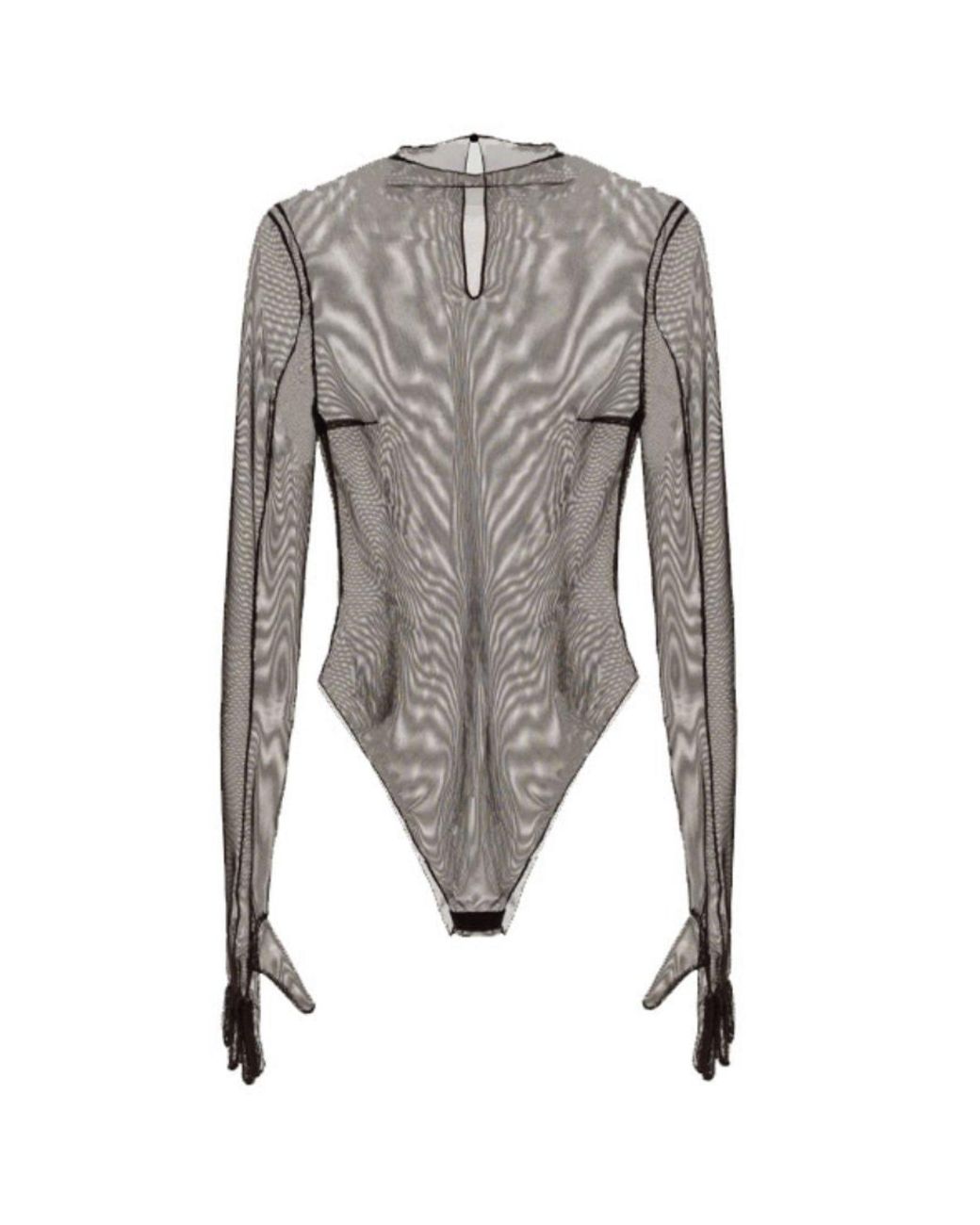KRIS MARAN Gray Sheer Body With Gloves