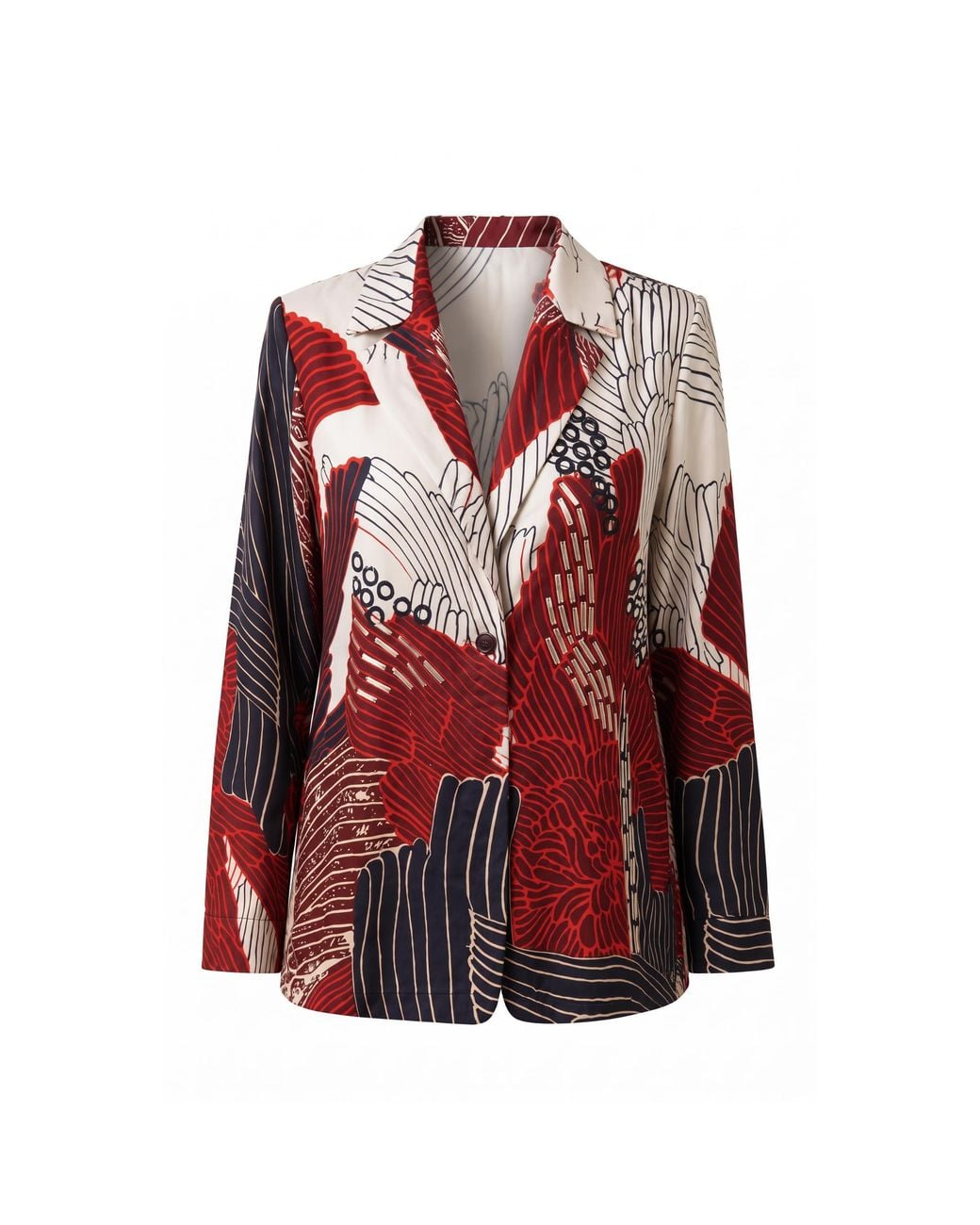 IEVA Red Soft Relaxed Printed Blazer