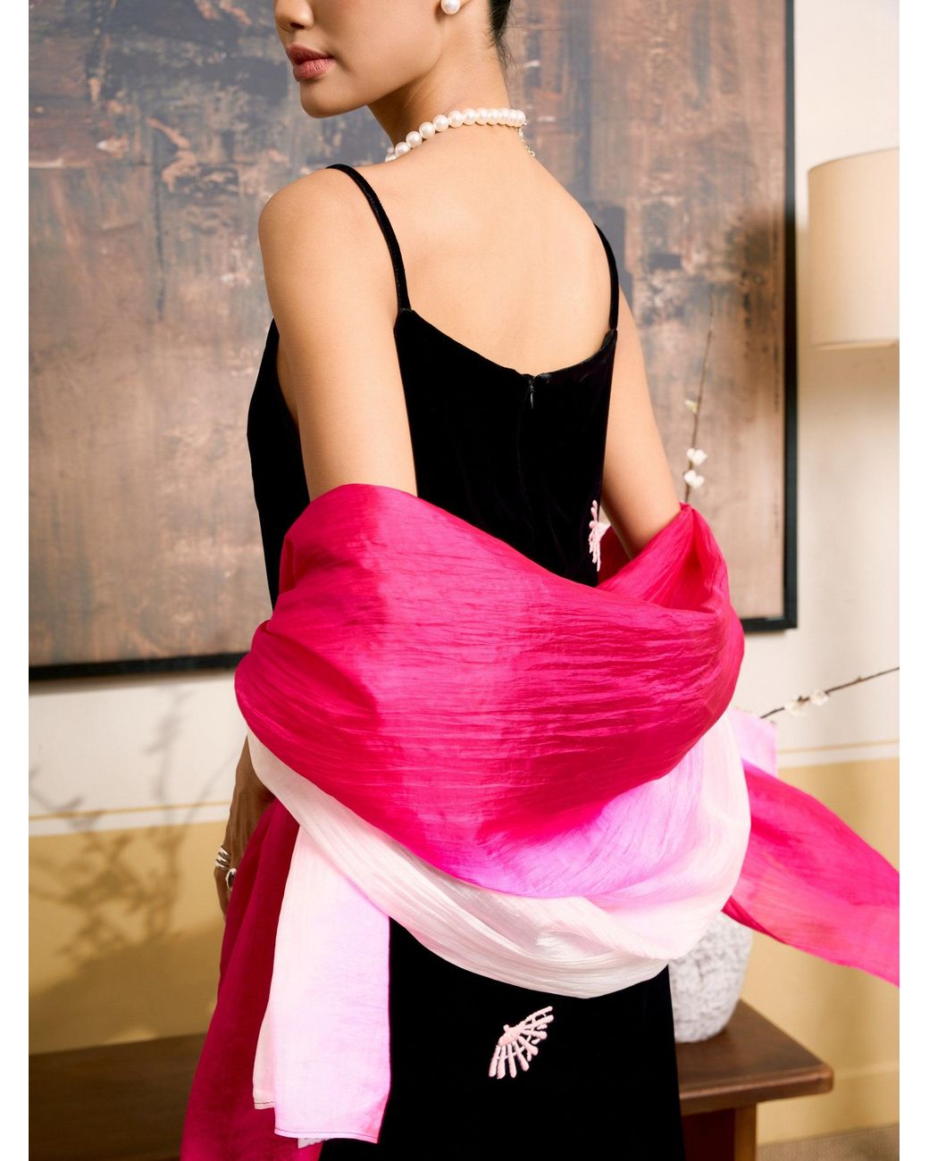 SILK & BEARS Pink Hot Ombre Scarf