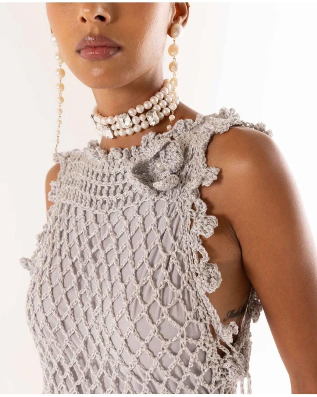 Andreeva Gray Sofia Handmade Crochet Dress