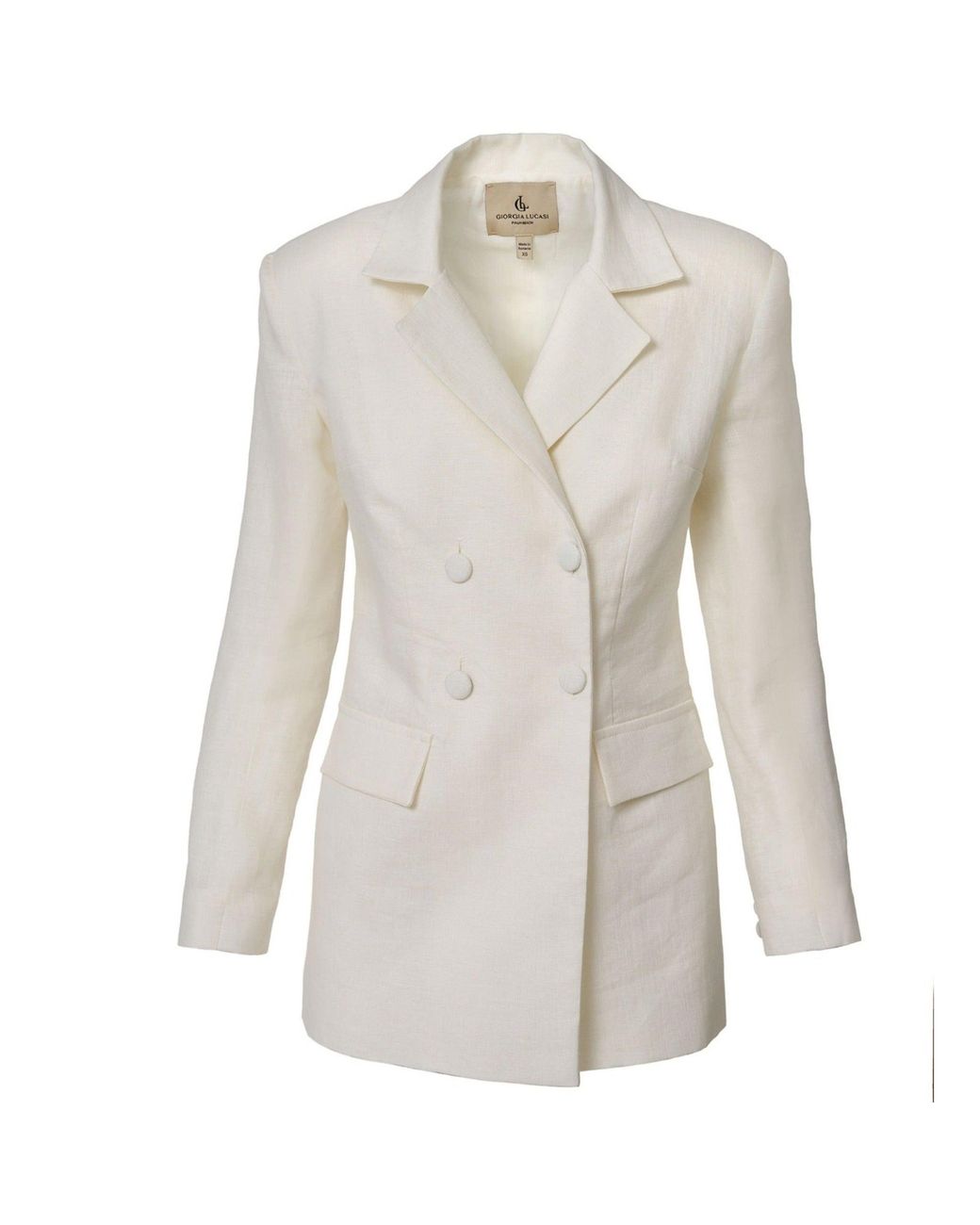 GIORGIA LUCASI White Ivory Linen Tailored Suit With Cut-Out Back