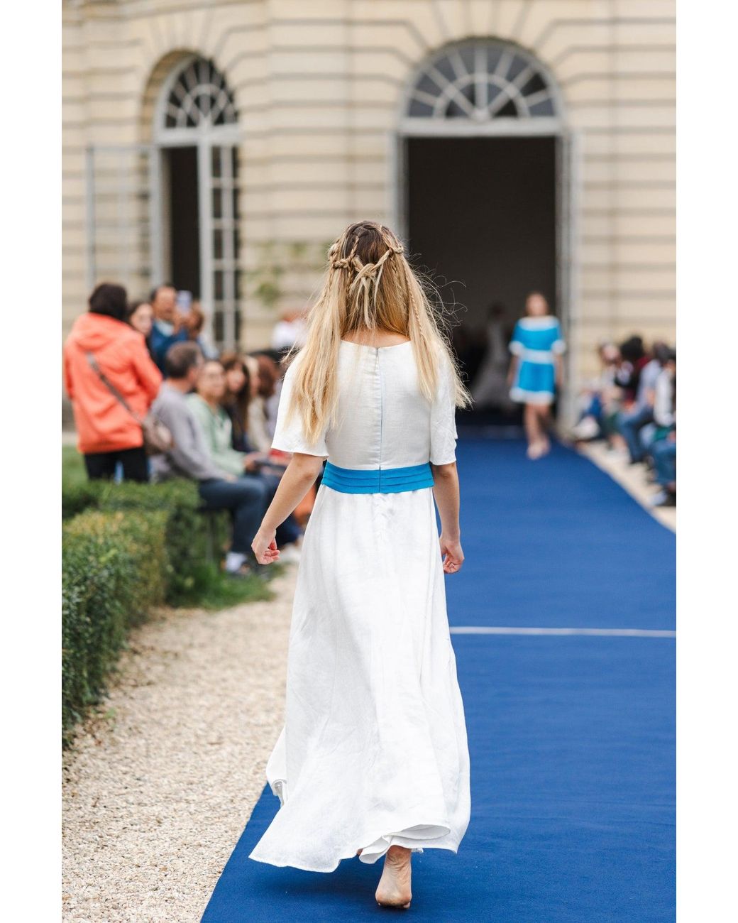 DIVINE HARMONIE Blue Divine Water Linen Maxi Dress