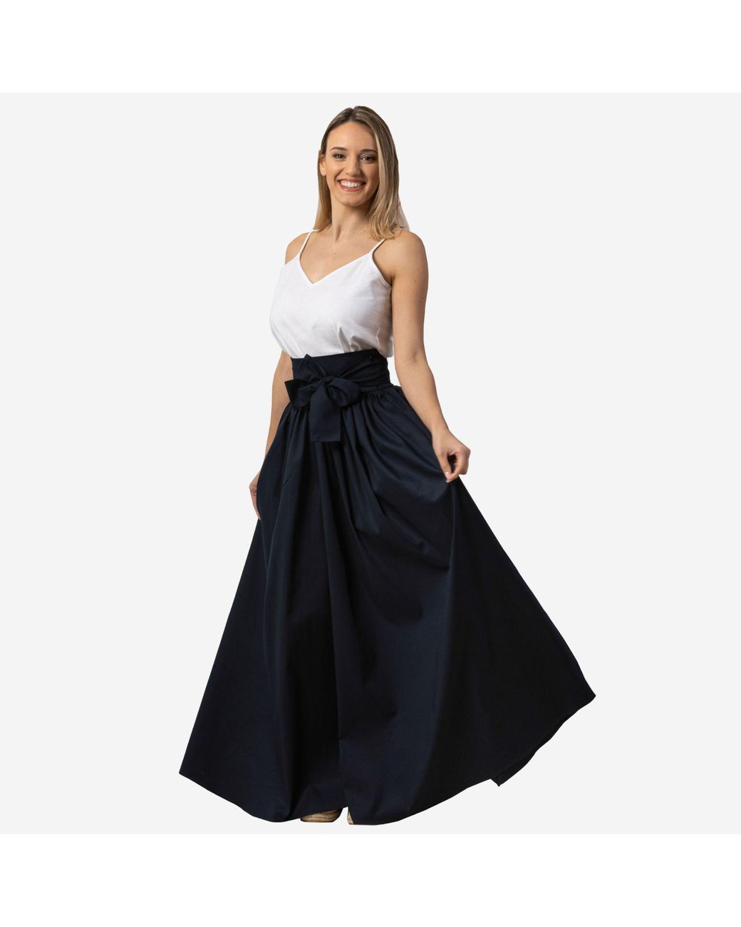 Nikka Place Blue Wisteria Dark Cotton Maxi Skirt