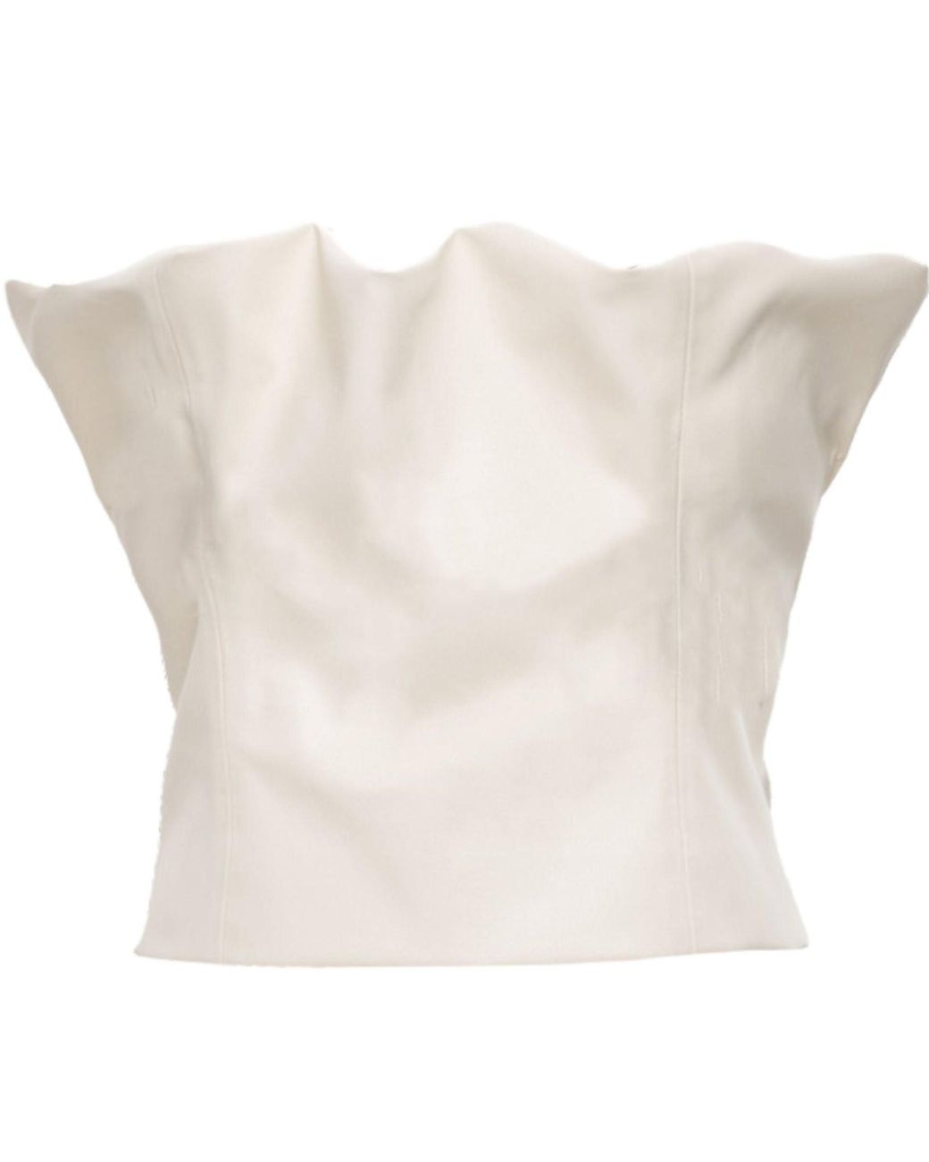 KRIS MARAN White Vegan Leather Top
