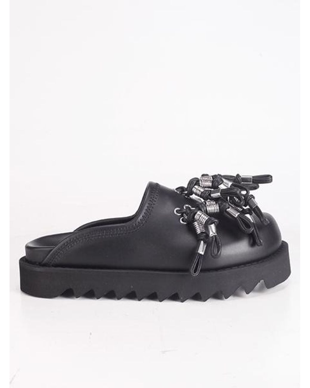 Toga Blue Industrial Tassel Platform Mules – Leather