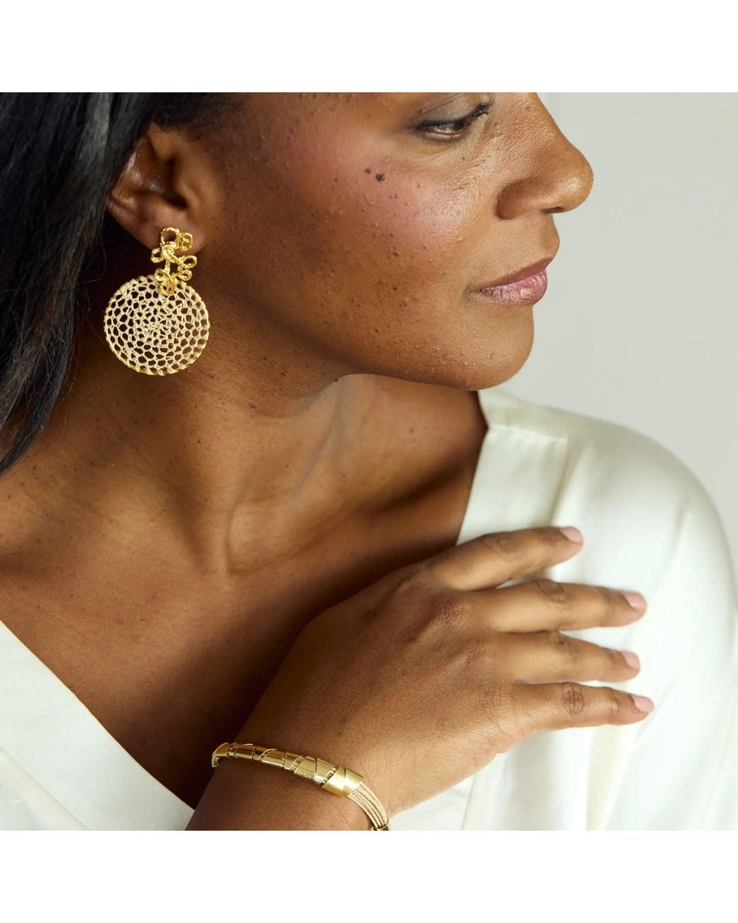 NART Metallic The Buriti Lace Earrings