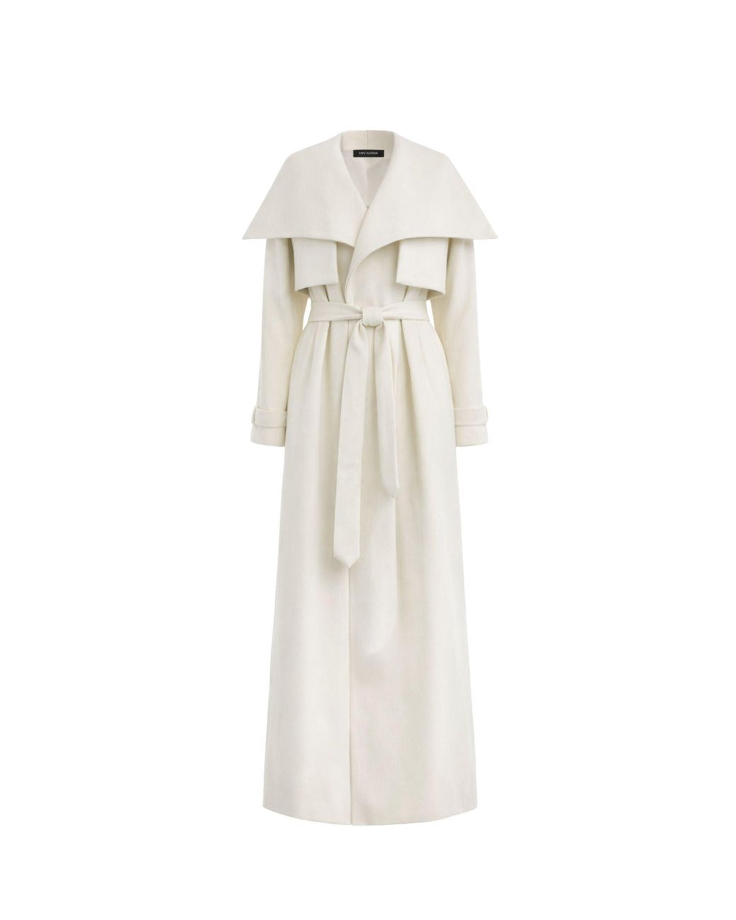 KRIS MARAN White Maxi Leather Trench Coat
