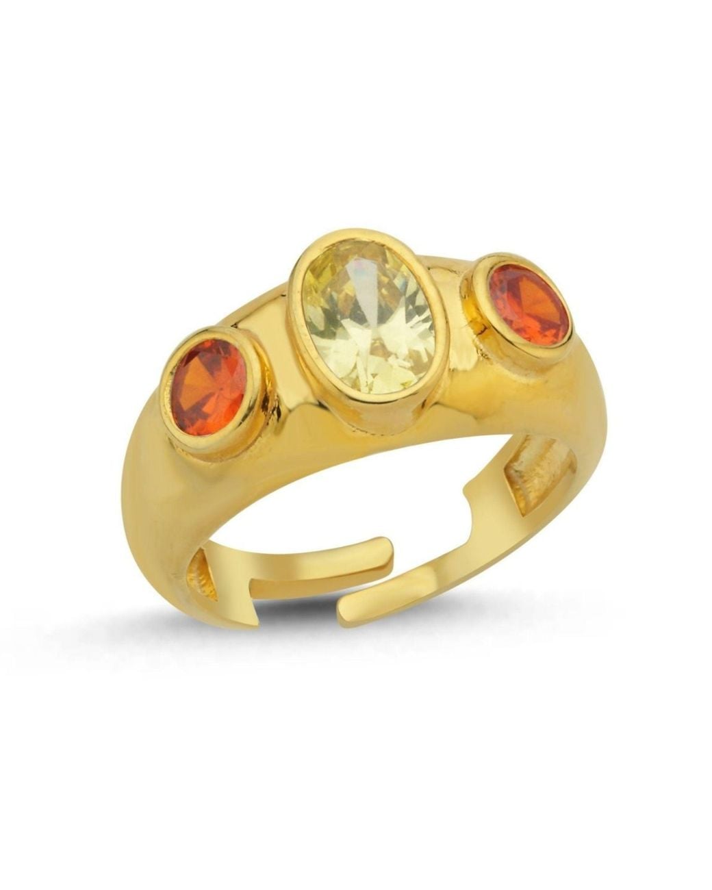 LINYA JEWELLERY Metallic Stone Signet Ring