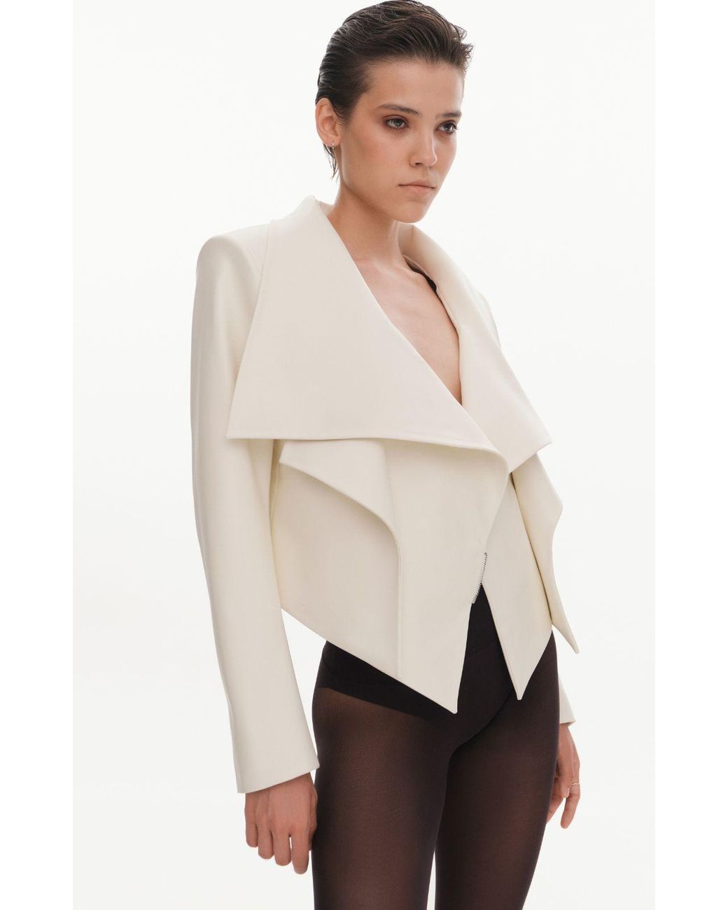KRIS MARAN White Leather Jacket