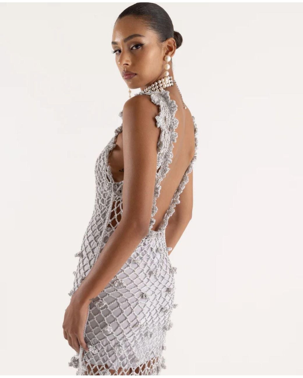 Andreeva Gray Sofia Handmade Crochet Dress