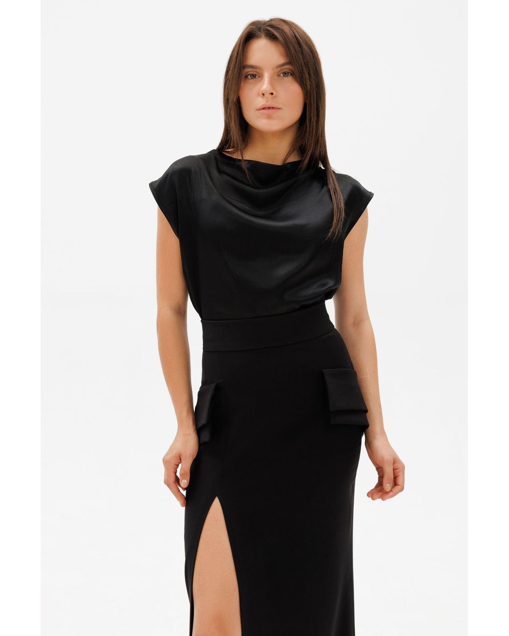 DAR ANN STUDIO Black Executive Maxi Skirt