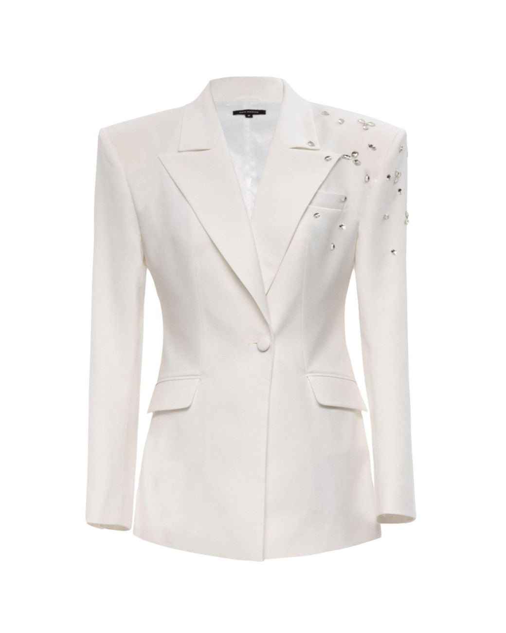 KRIS MARAN White Crystal Decorated Blazer
