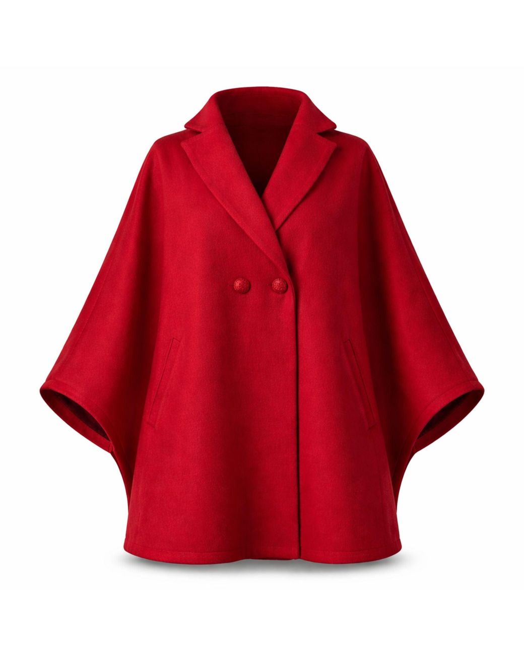 Nikka Place Red Jasmine Raspberry Oversized Cape Coat