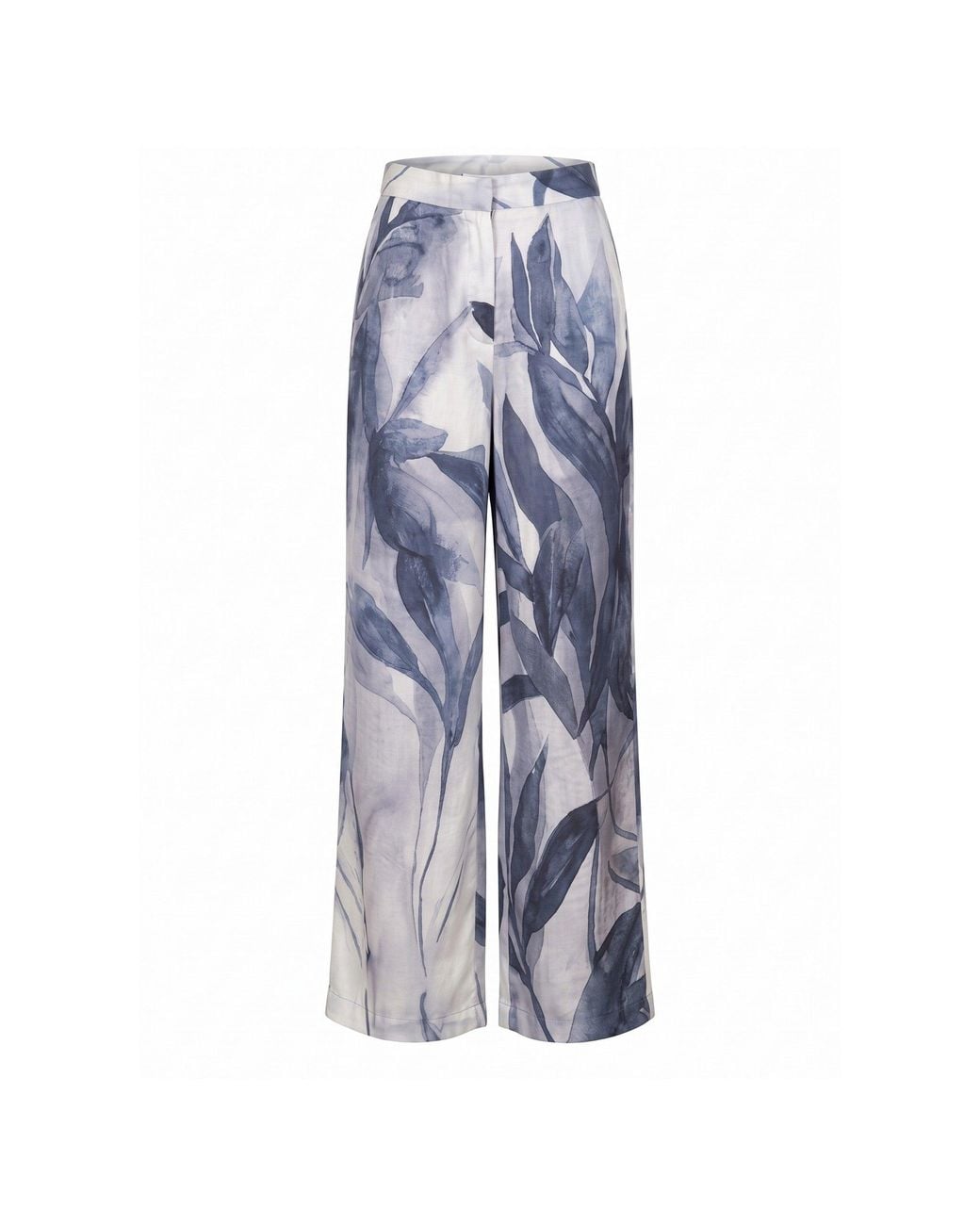 IEVA Blue Floral Straight-Leg Trousers