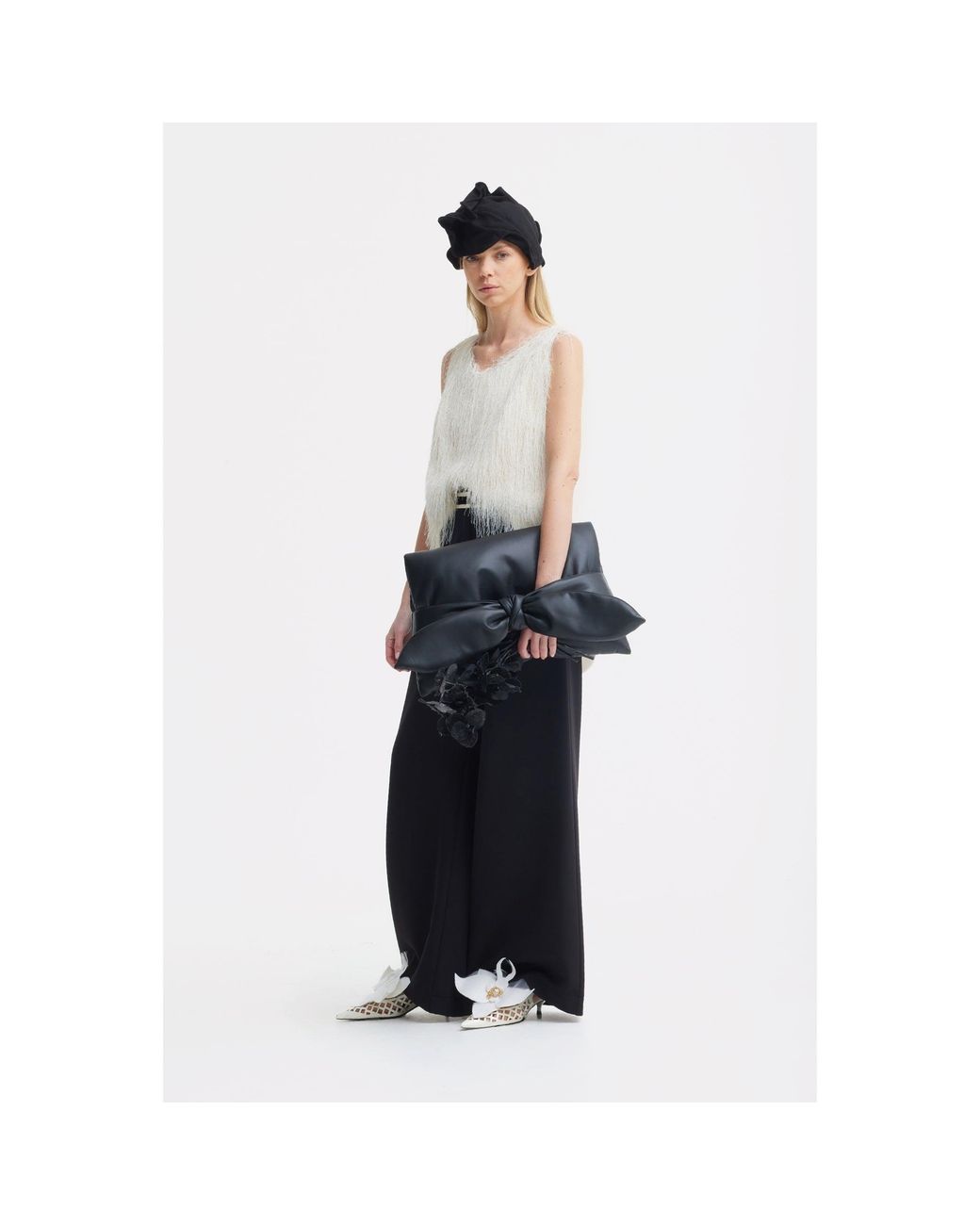 Julia Allert Natural Fringe Sleeveless Top