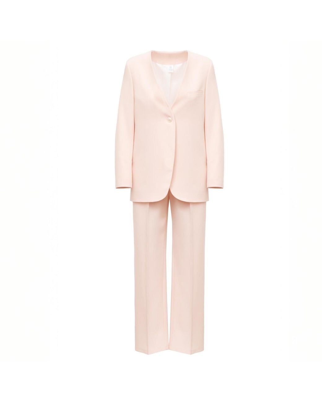LAVIELACE Pink Single-Button Blush Peach Blazer