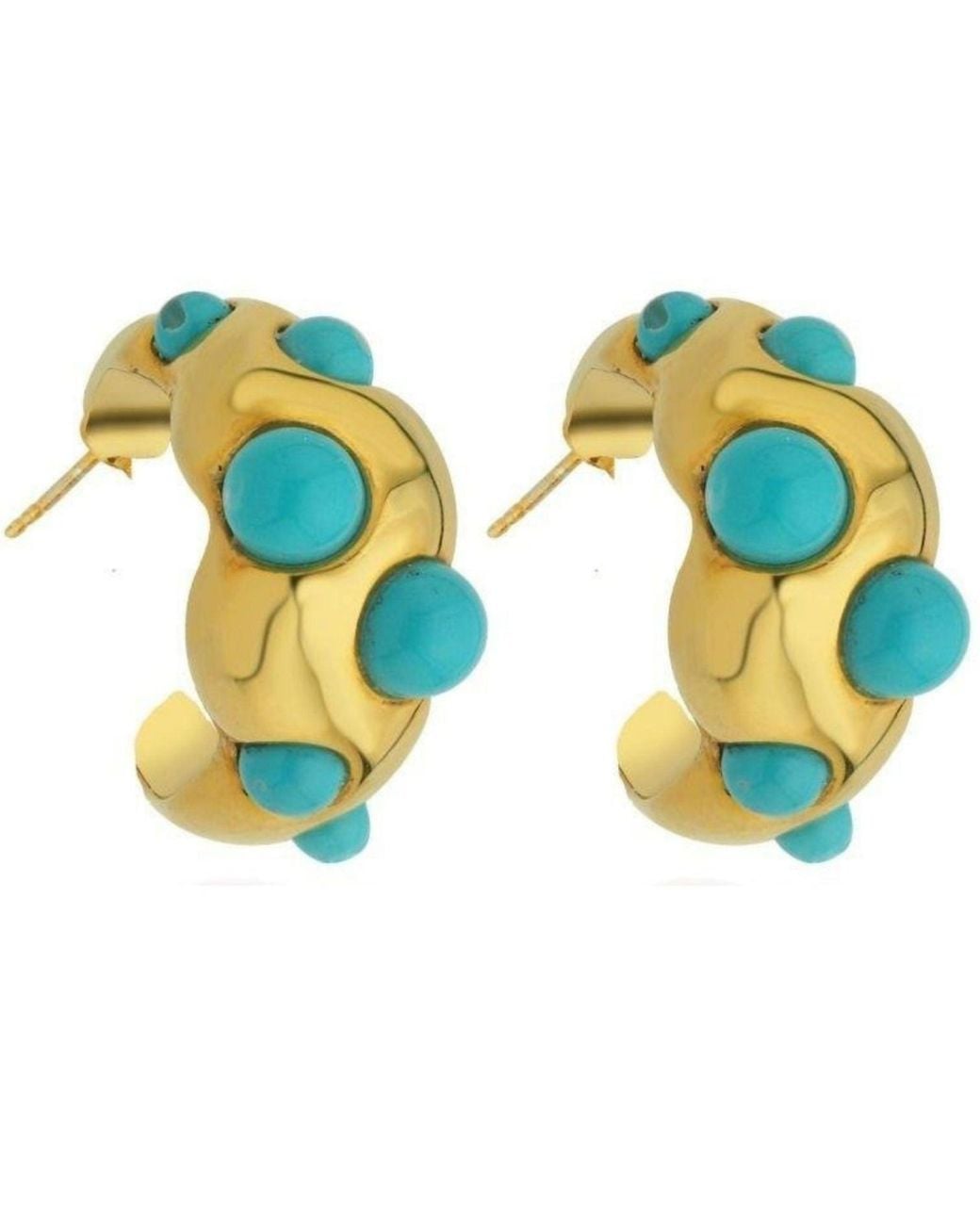 LINYA JEWELLERY Blue Hoop Earring