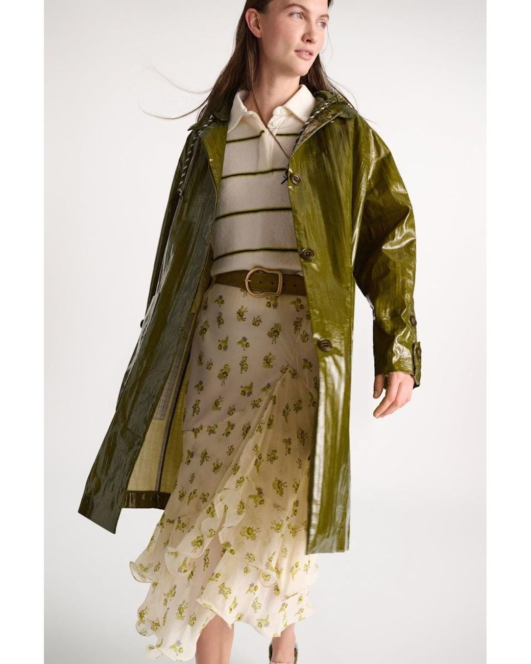 Dorothee Schumacher Green Lackmantel mit abnehmbarer Kapuze