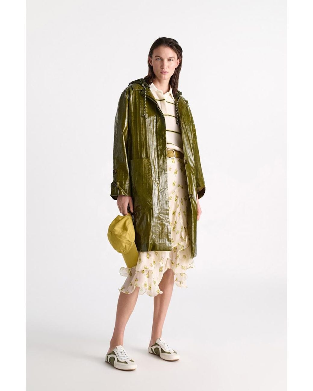 Dorothee Schumacher Green Lackmantel mit abnehmbarer Kapuze