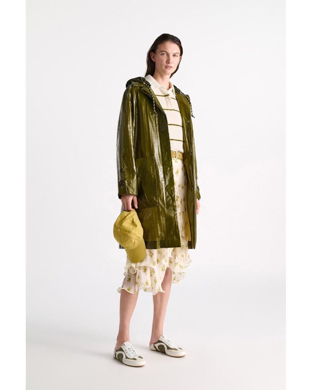 Dorothee Schumacher Green Lackmantel mit abnehmbarer Kapuze