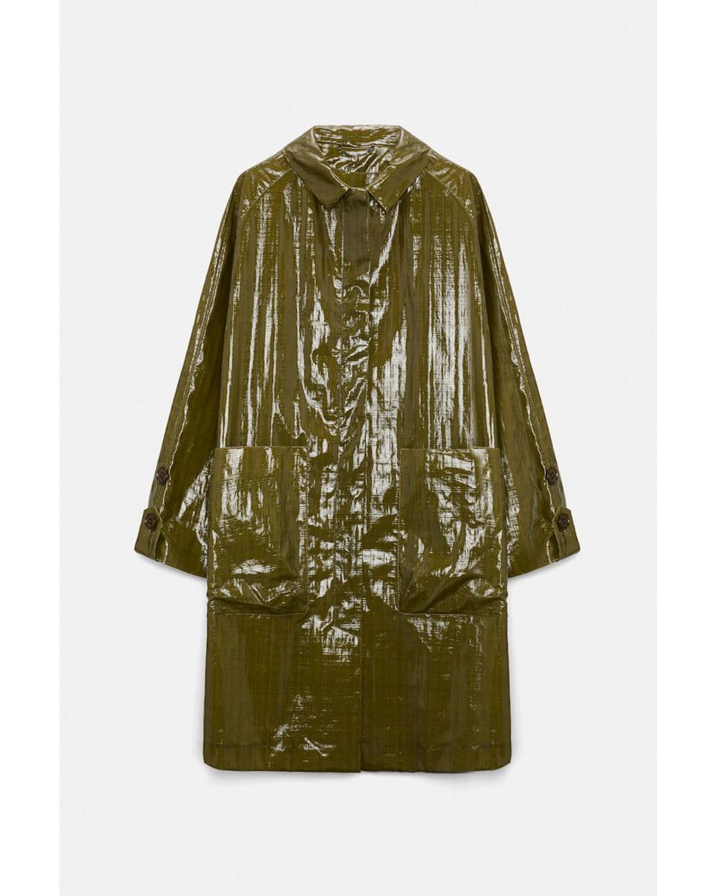 Dorothee Schumacher Green Lackmantel mit abnehmbarer Kapuze