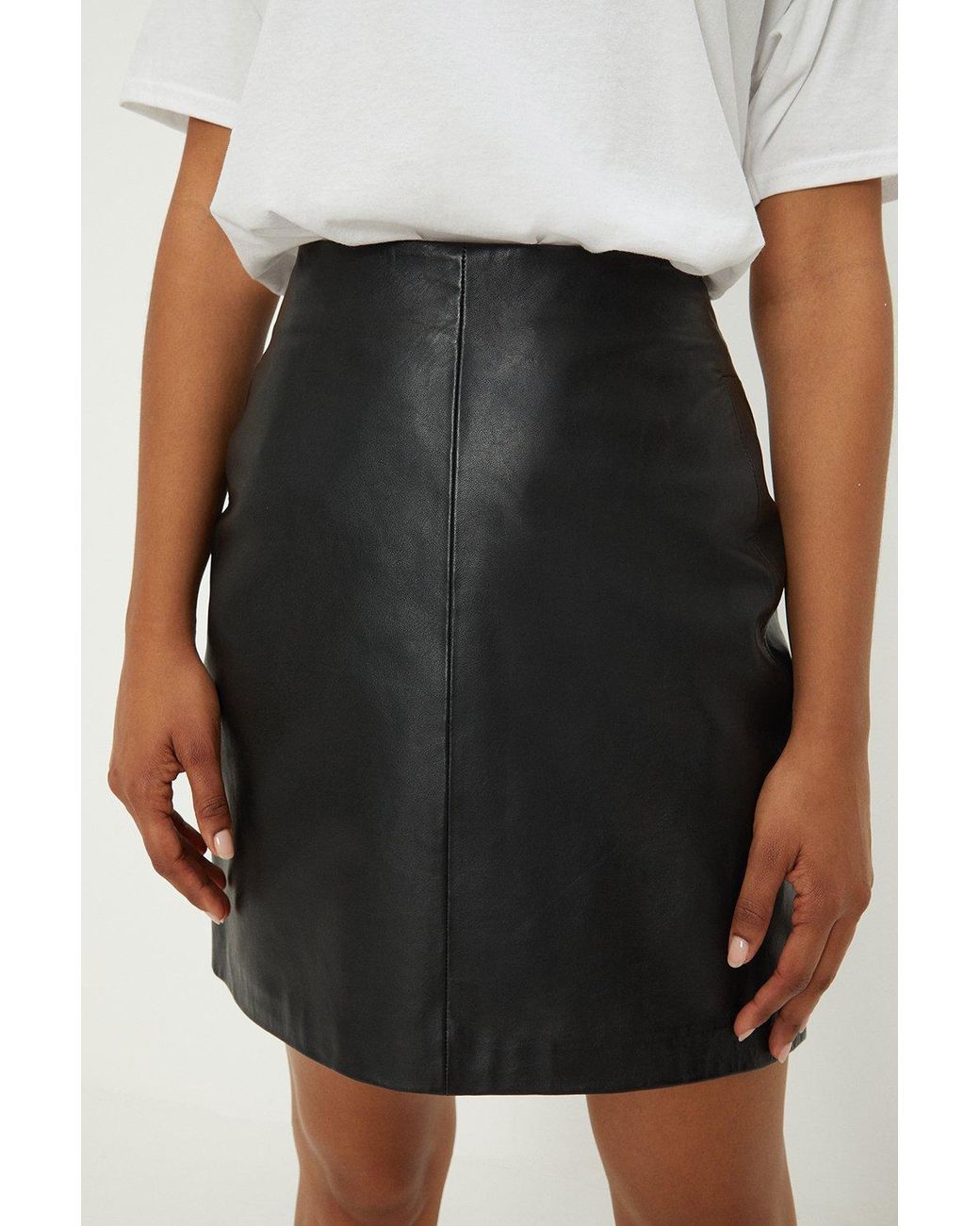 Black leather pencil top skirt dorothy perkins
