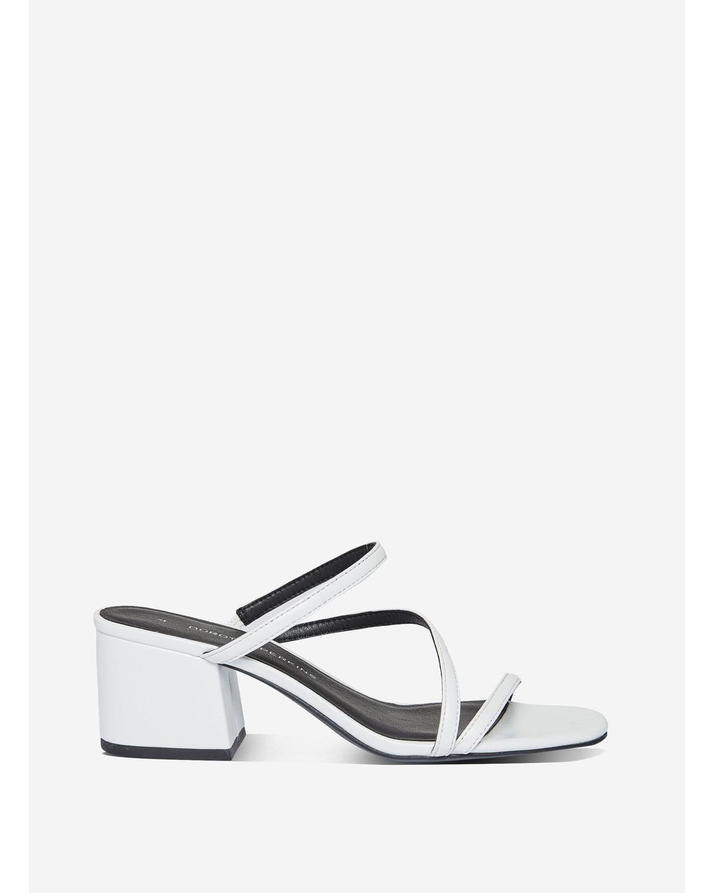 white strappy mules