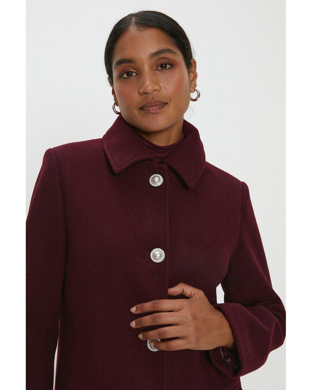 Cinched top waist peacoat