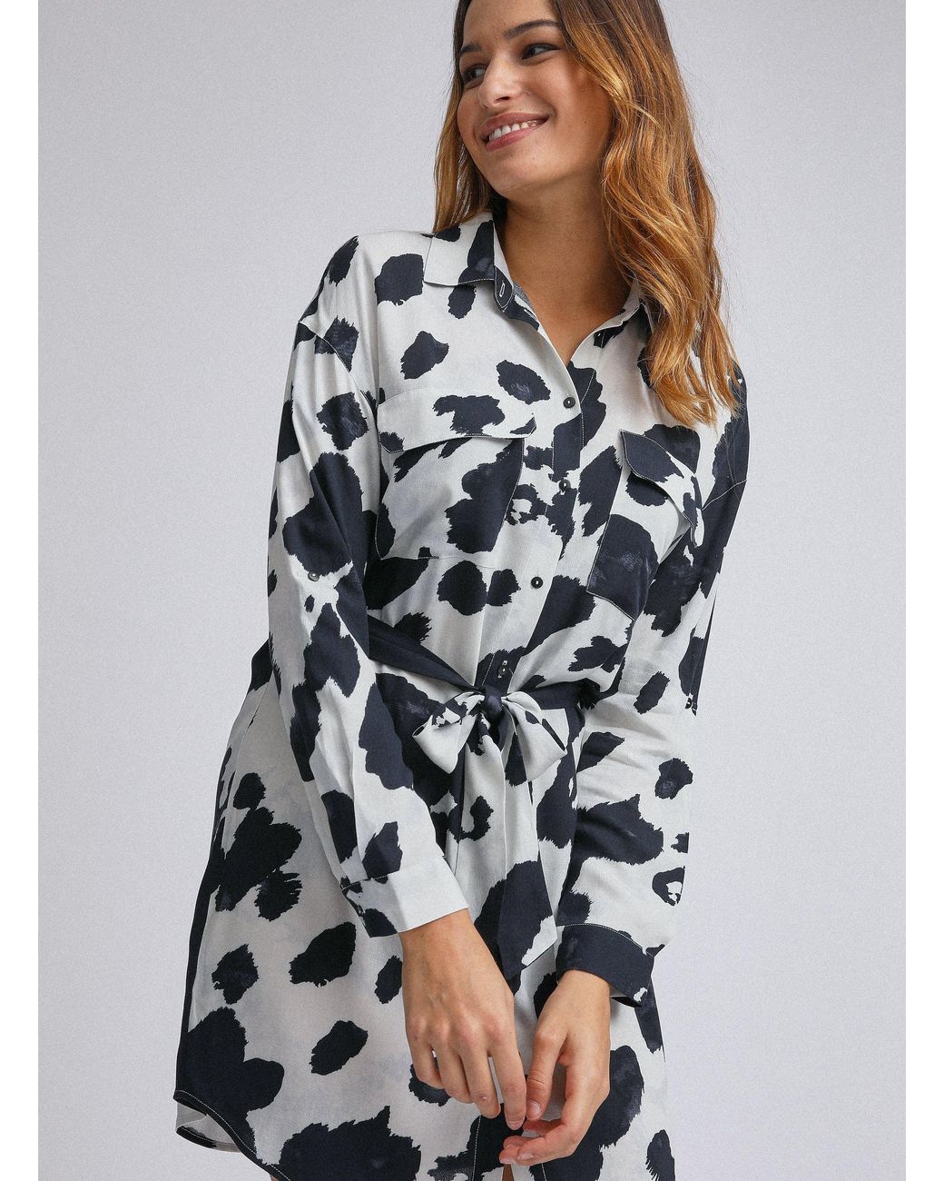 cow print shirt dress