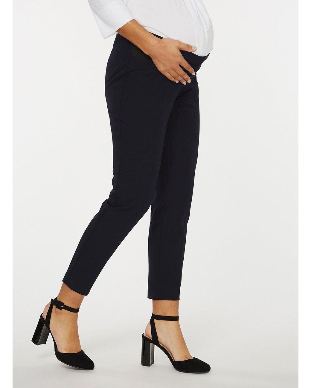 ankle grazer navy trousers