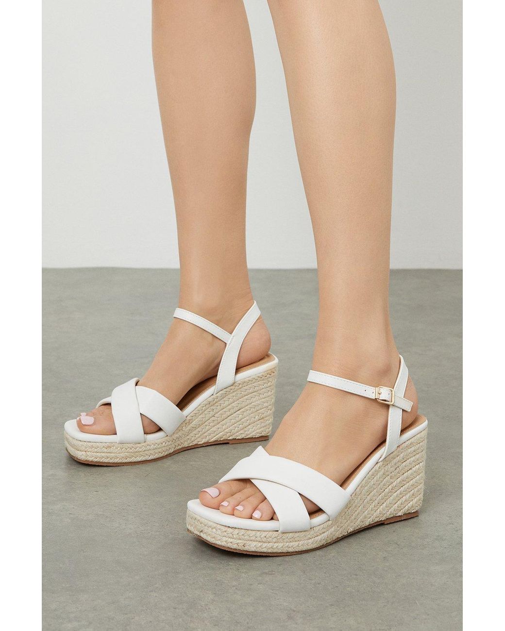 Dorothy perkins white wedges sale