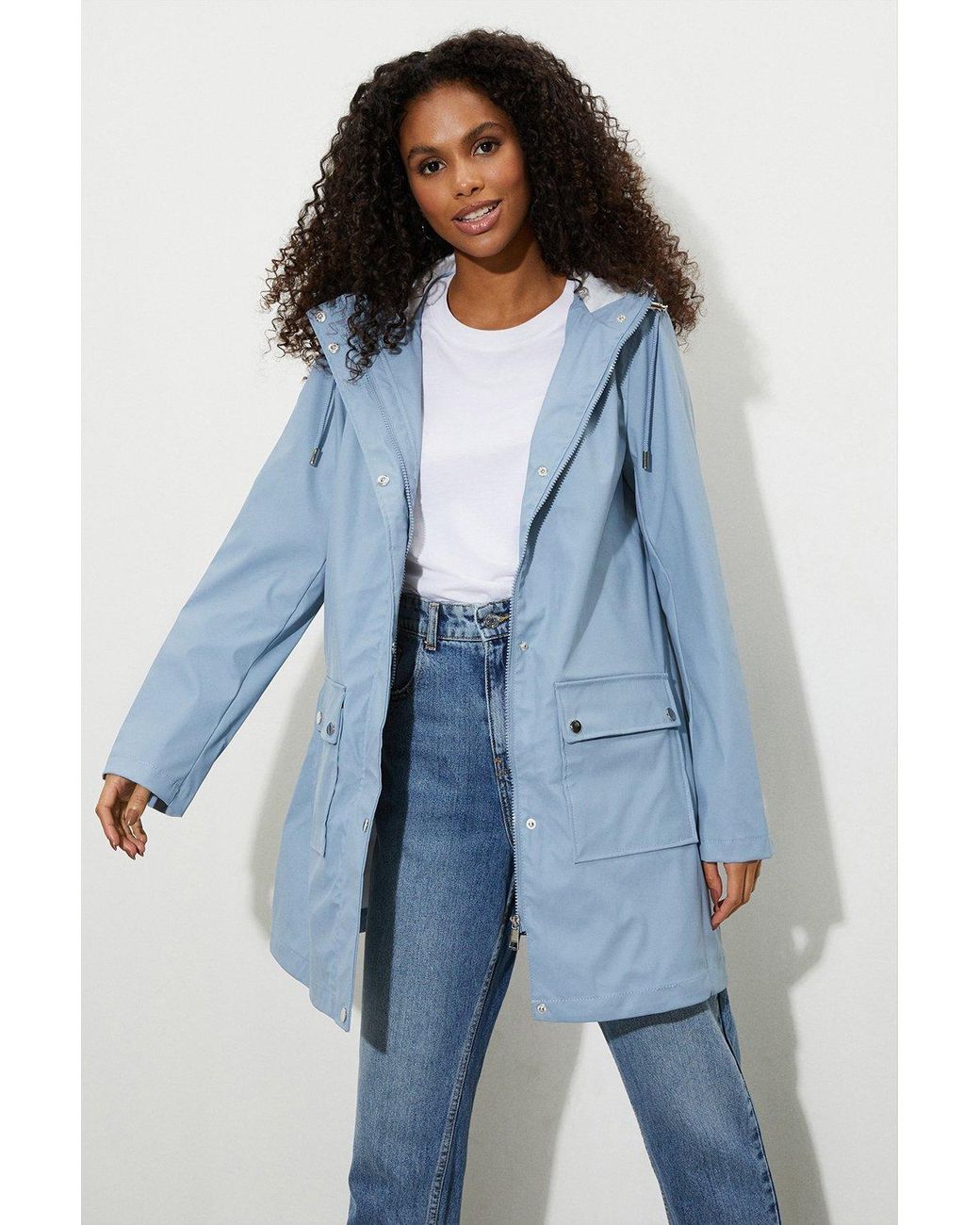 Dorothy Perkins A line Fashion Rain Jacket in Blue Lyst UK
