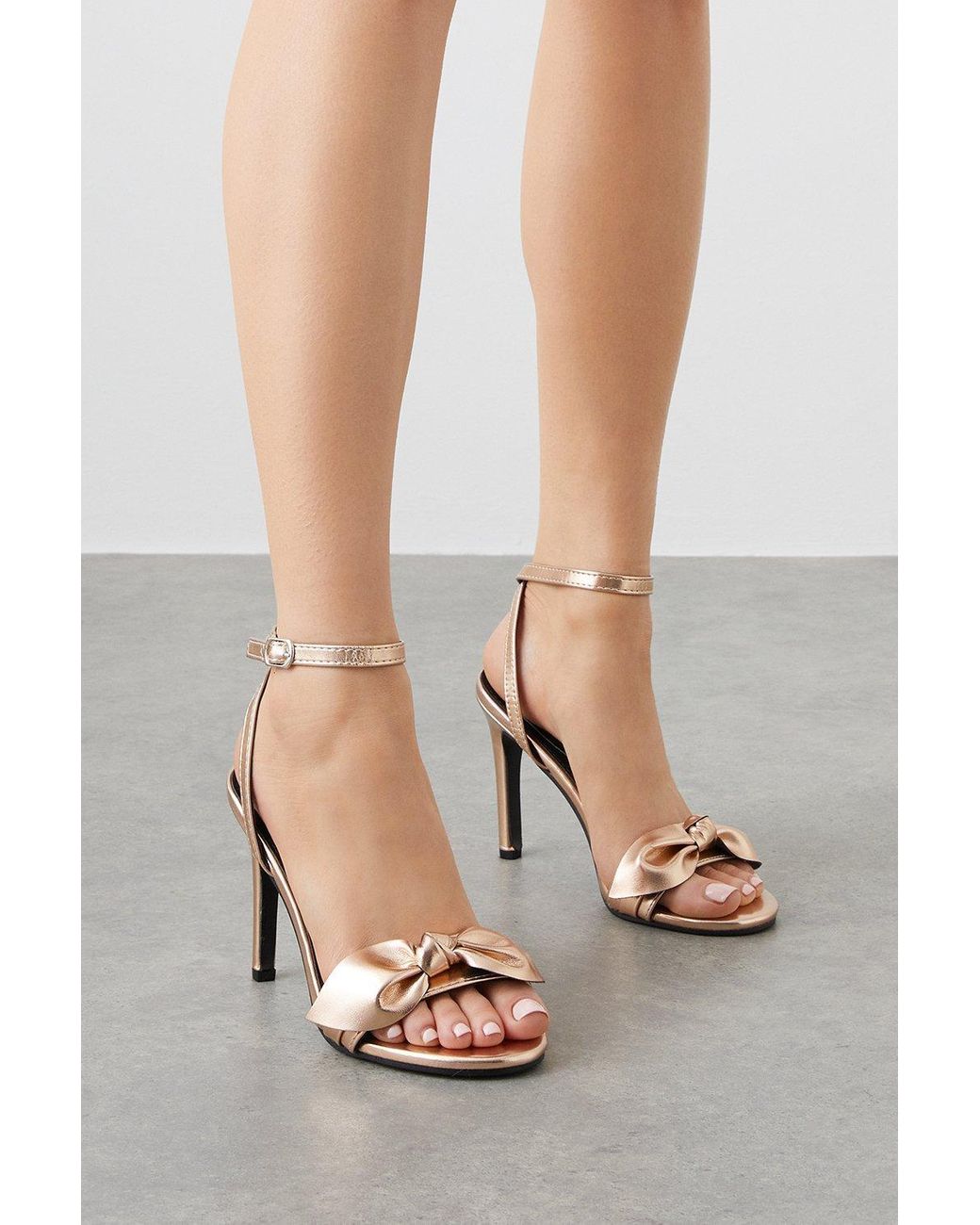Dorothy Perkins Bree Twist Knot Heel Sandals in White Lyst UK