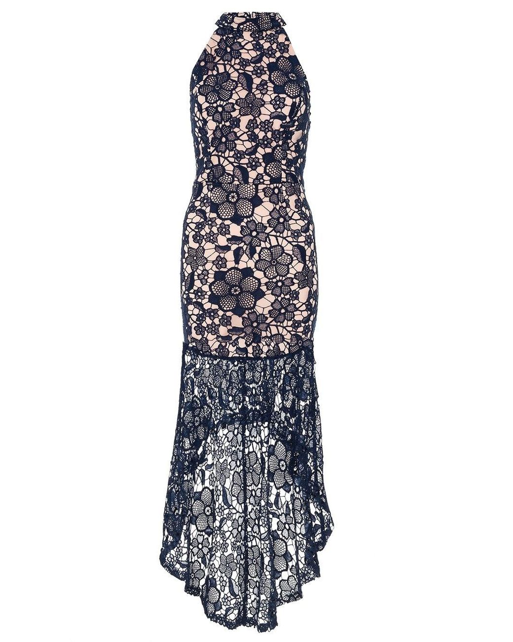 quiz navy and silver embellished maxi dress