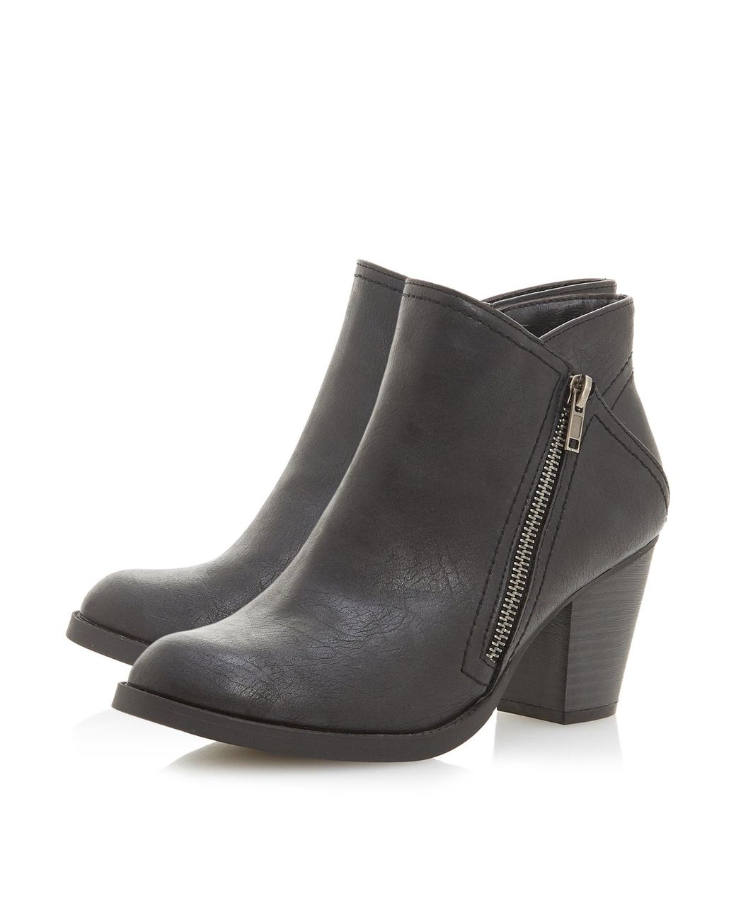 dune ladies black ankle boots