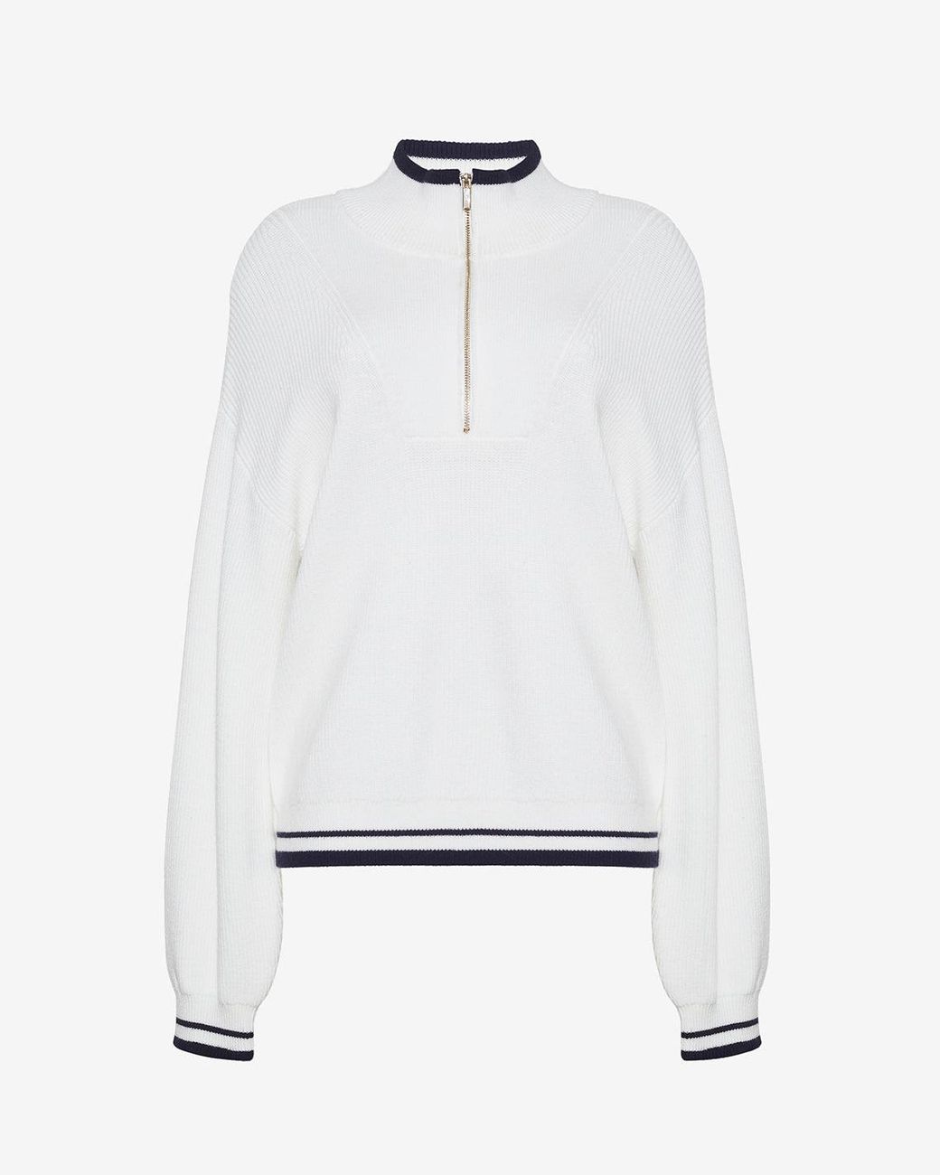Draper James White Quarterzip Sweater