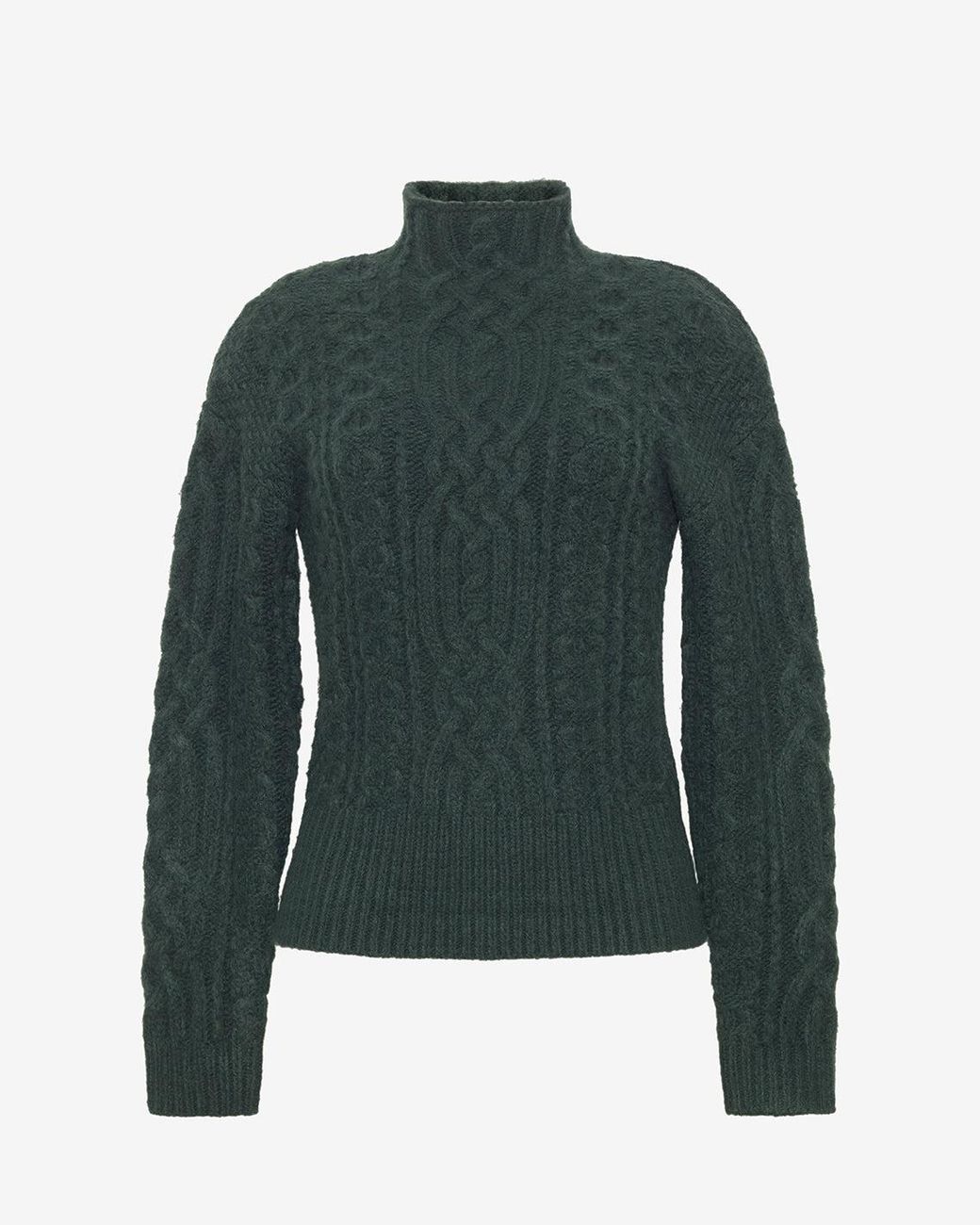 Draper James Green Oversized Cable Funnel Neck