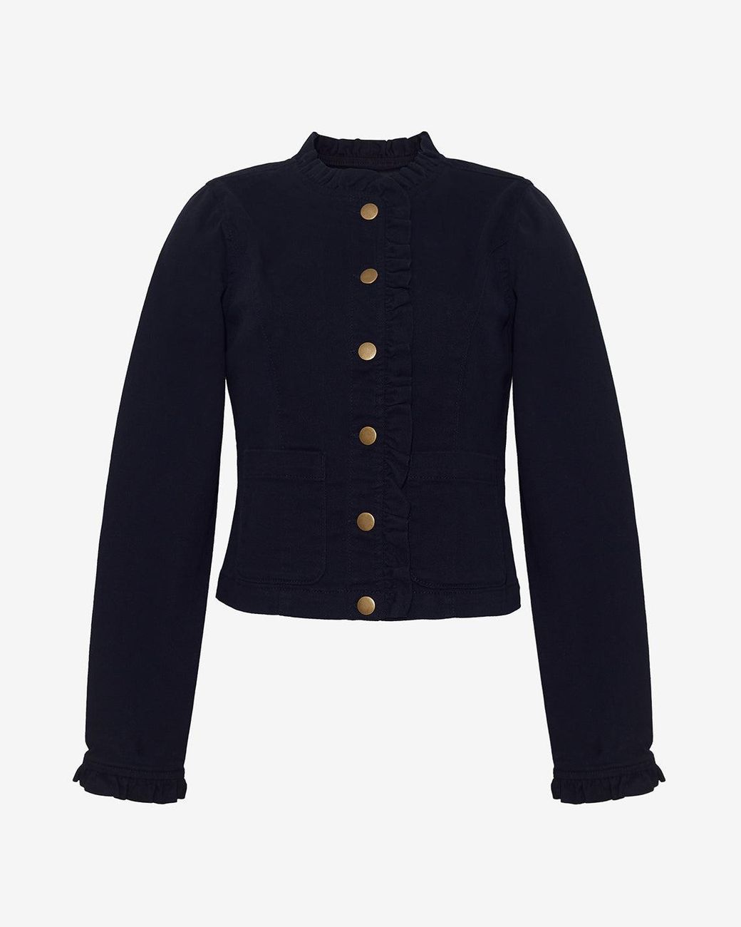 Draper James Blue Ruffle Denim Jacket