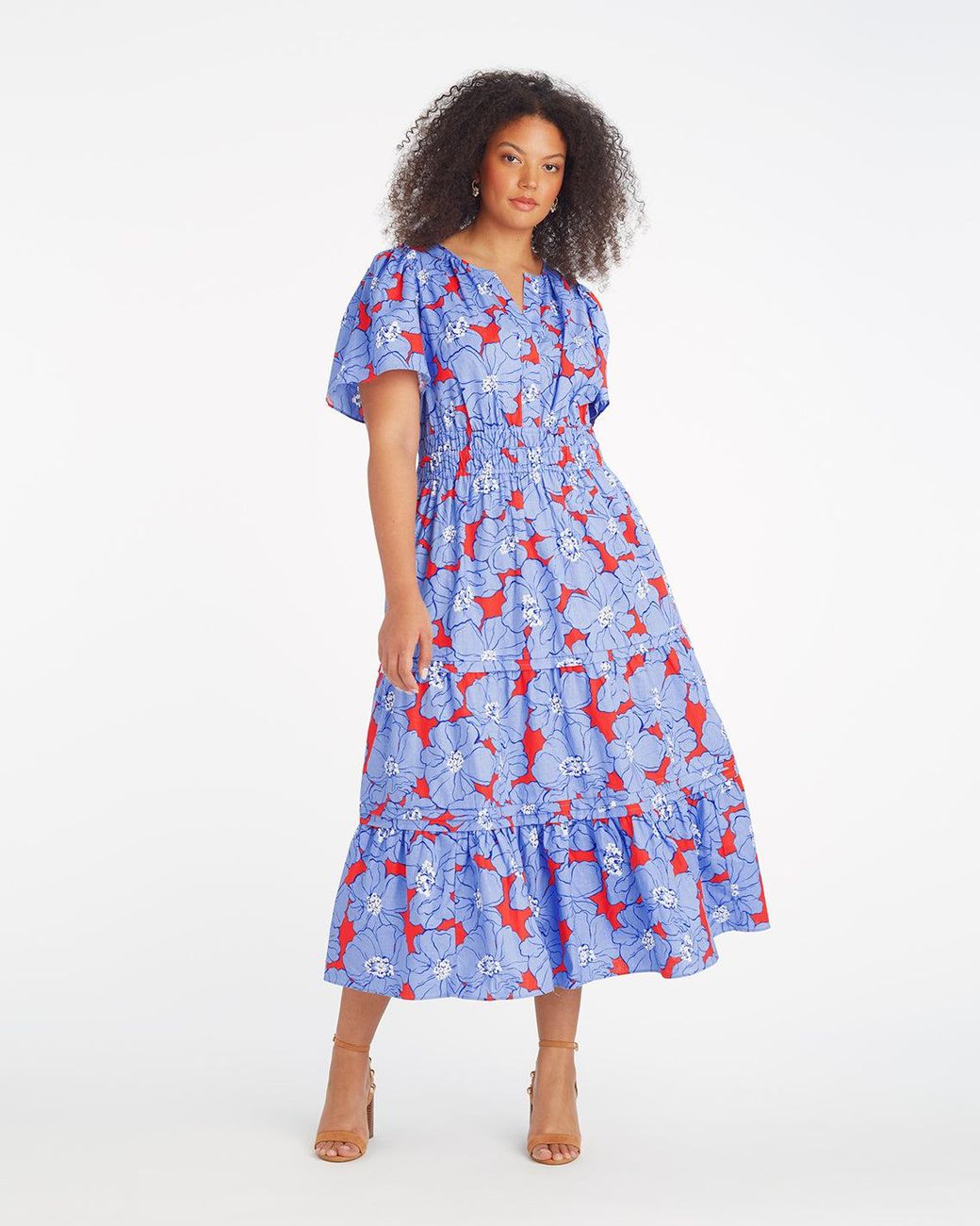 Draper James Hollie Midi Dress In Floating Floral in Blue | Lyst