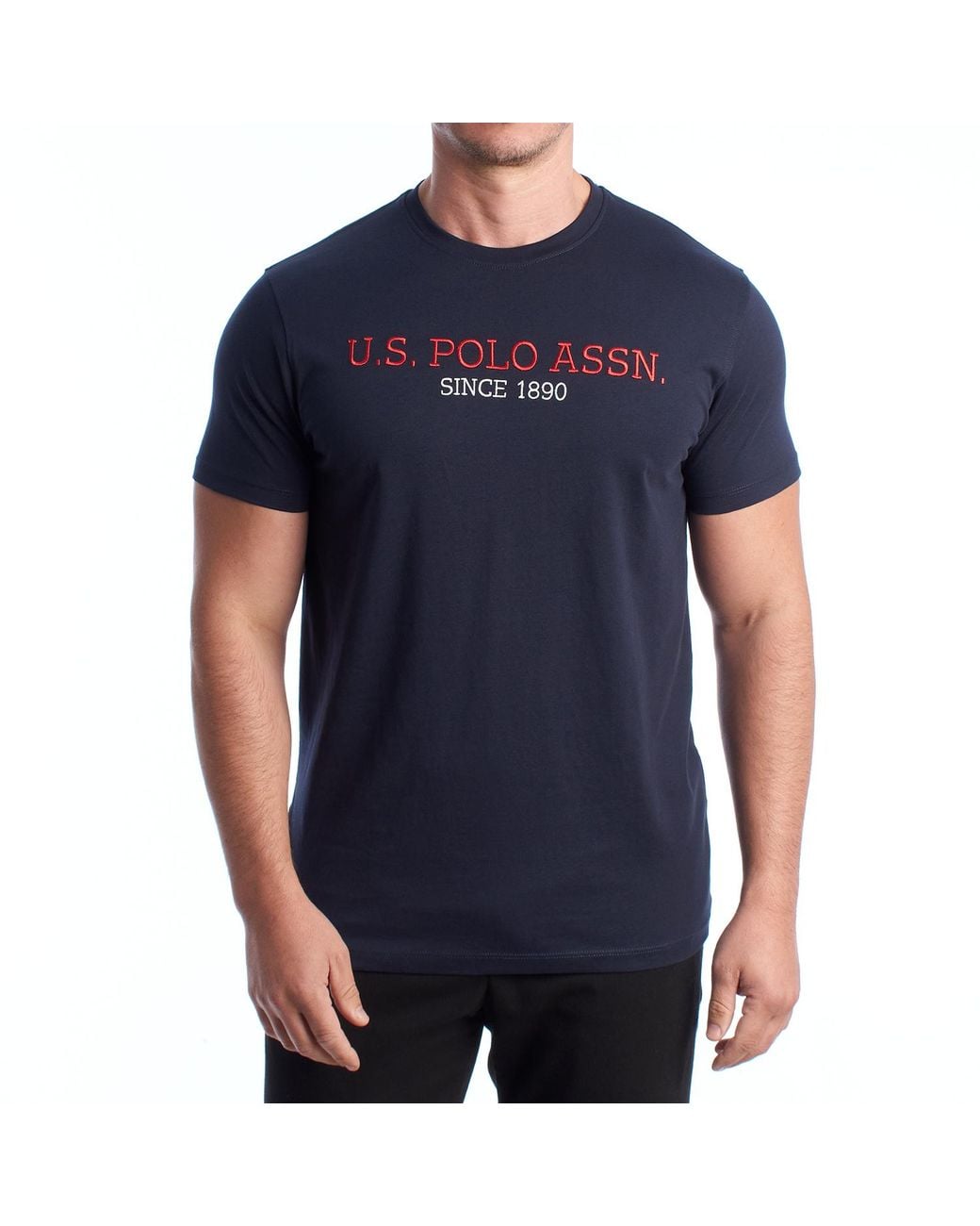 U.S. POLO ASSN. Blue Cotton Short Sleeve T-Shirt Us42154022 for men