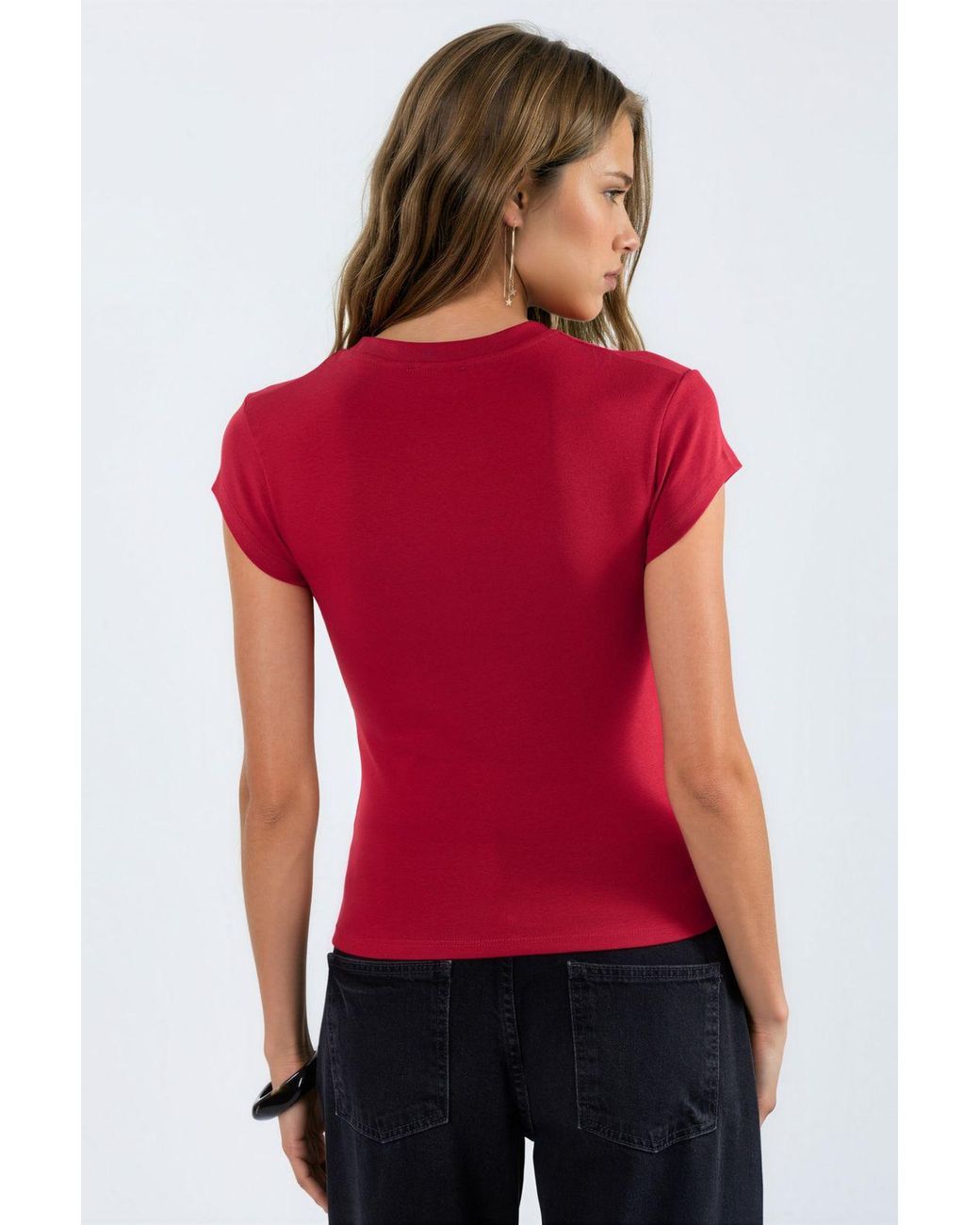 Busem Embroidered Heart Print Crew Neck T-Shirt