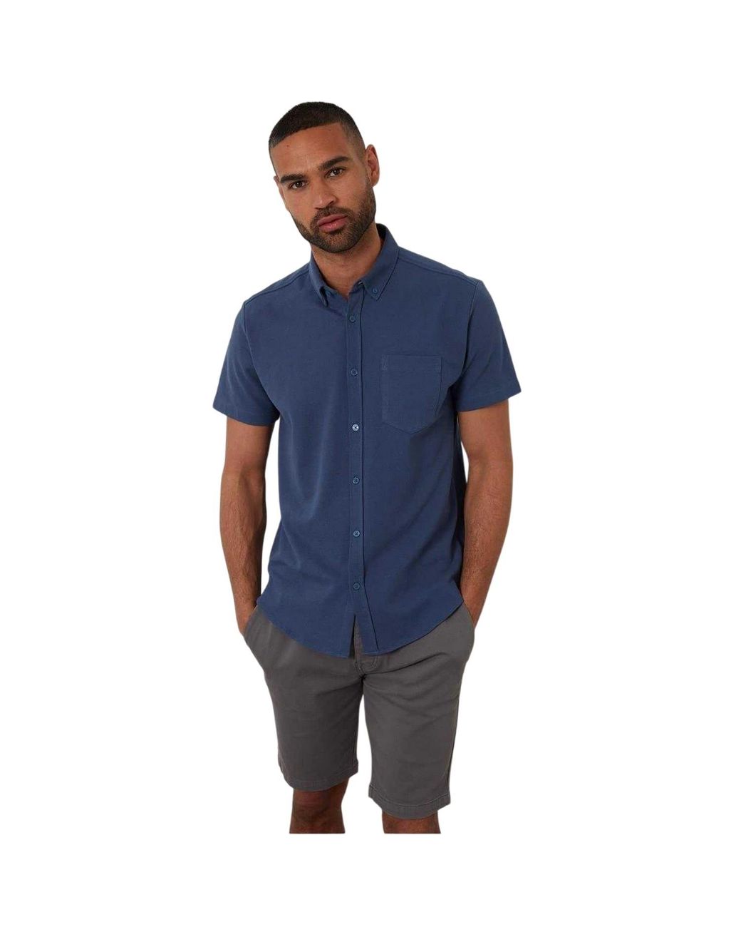 Threadbare Majestic-Overhemd Voor (Denim) in het Blue voor heren