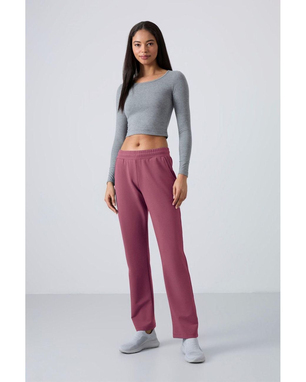 TOMMY LIFE Red Straight-Leg Fleece Sweatpants