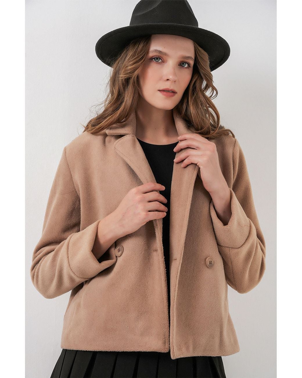 Bigdart Brown Textured Double Breasted Jacket
