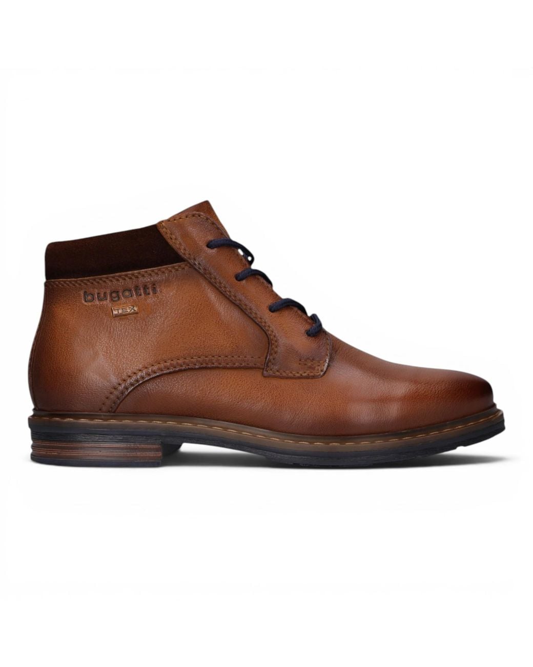 Bugatti Brown Tan Leather Lace-Up Chukka Ankle Boots for men