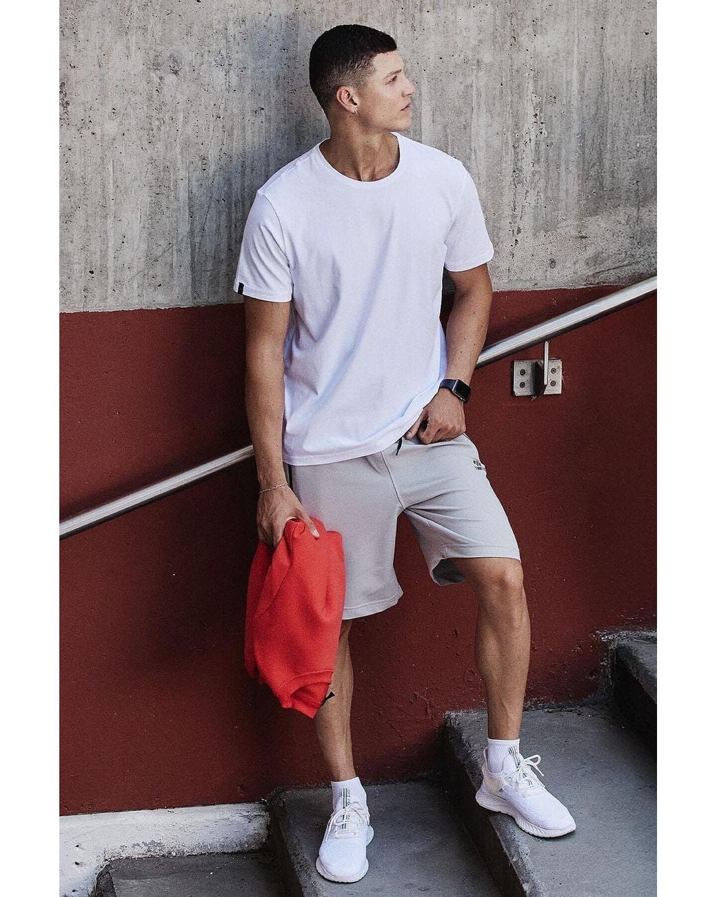 TOMMY LIFE White Comfort Fit Crew Neck T-Shirt for men