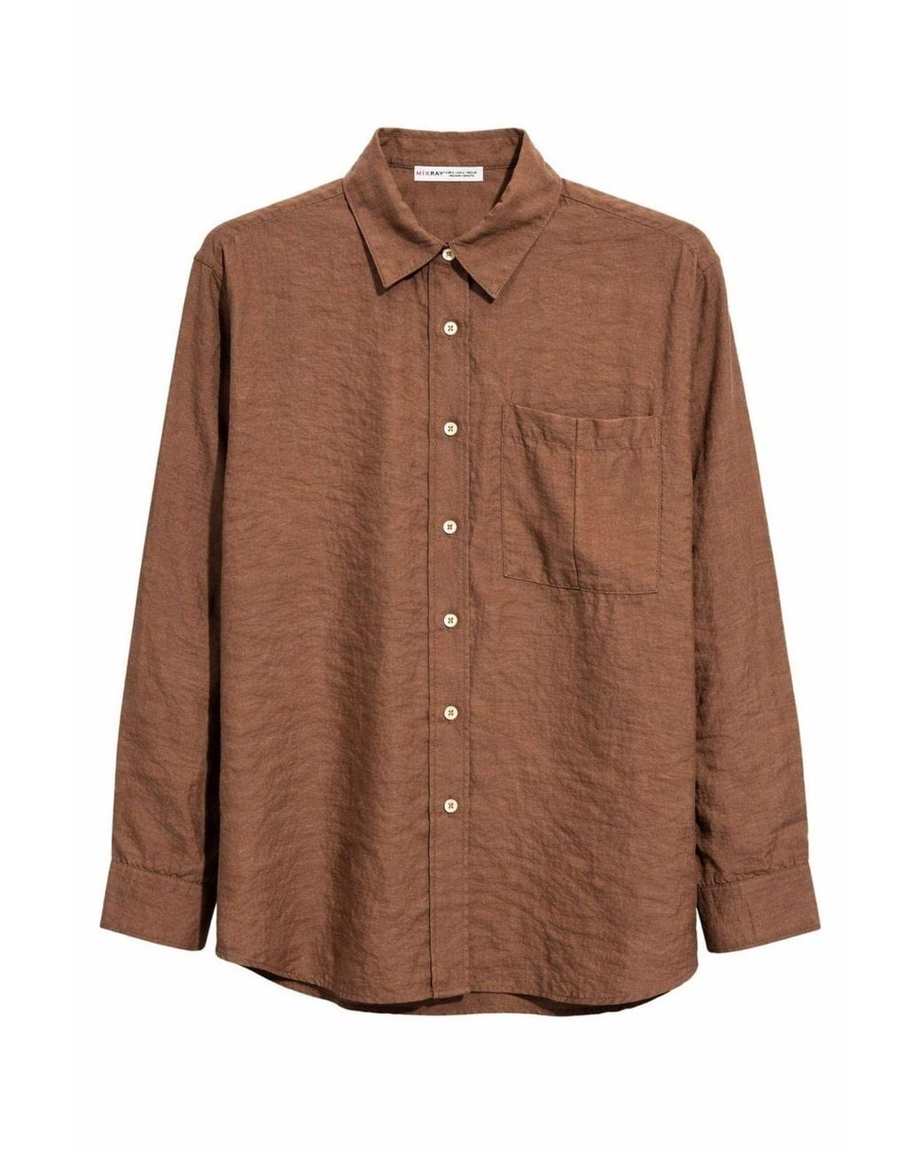 MixRay Brown Relaxed Fit Shirt With Pocket
